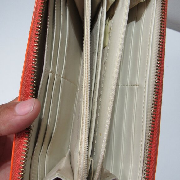 Kate Spade New York Wallet Multicolor Orange Striped Zip Around - Picture 4 of 7